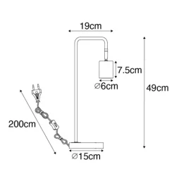 Moderne tafellamp messing verstelbaar - Java