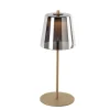 Moderne tafellamp mushroom goud met smoke glas incl. LED - Jent