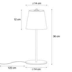 Moderne tafellamp mushroom goud met smoke glas incl. LED - Jent