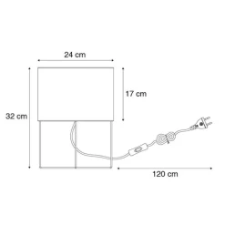 Moderne tafellamp roze met goud - Rosalina