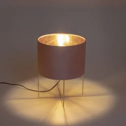 Moderne tafellamp roze met goud - Rosalina