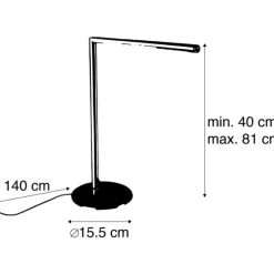 Moderne tafellamp staal met touch dimmer incl. LED - Douwe
