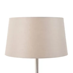 Moderne tafellamp staal met taupe kap 35 cm - Simplo
