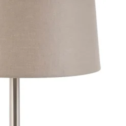 Moderne tafellamp staal met taupe kap 35 cm - Simplo