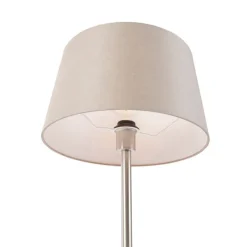 Moderne tafellamp staal met taupe kap 35 cm - Simplo