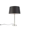 Moderne tafellamp staal met zwarte kap 35 cm - Simplo