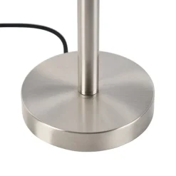 Moderne tafellamp staal met zwarte kap 35 cm - Simplo