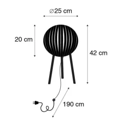 Moderne tafellamp tripod zwart - Zoë