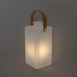 Moderne tafellamp wit flame effect oplaadbaar IP44 - Stard