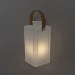 Moderne tafellamp wit flame effect oplaadbaar IP44 - Stard