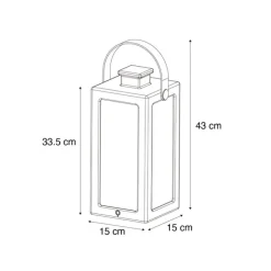 Moderne tafellamp wit flame effect oplaadbaar IP44 - Stard
