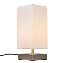 Moderne tafellamp wit met staal - Milo