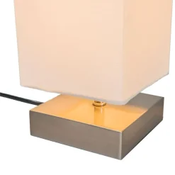 Moderne tafellamp wit met staal - Milo