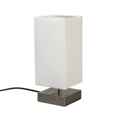 Moderne tafellamp wit met staal - Milo