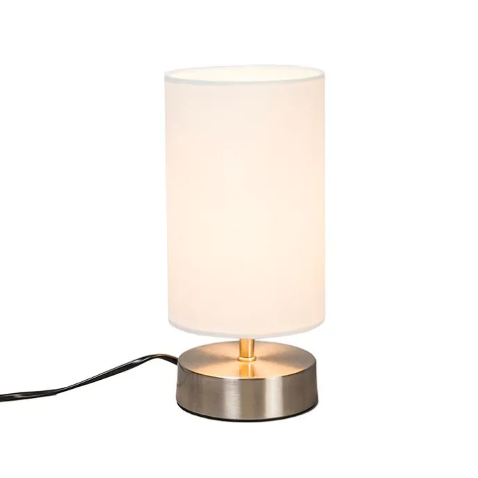 Moderne tafellamp wit rond 12 cm dimbaar - Milo 2