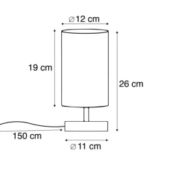 Moderne tafellamp wit rond 12 cm dimbaar - Milo 2