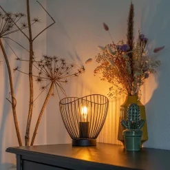 Moderne tafellamp zwart 20 cm - Pua