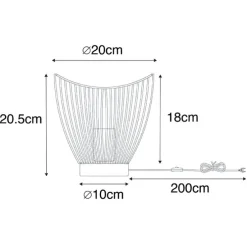 Moderne tafellamp zwart 20 cm - Pua