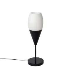 Moderne tafellamp zwart met opaal glas - Drop