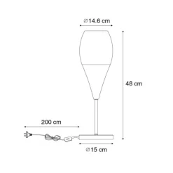 Moderne tafellamp zwart met opaal glas - Drop