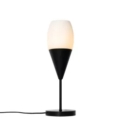 Moderne tafellamp zwart met opaal glas - Drop
