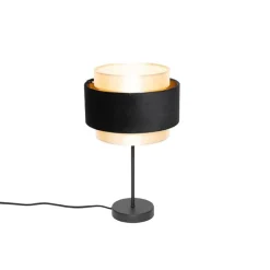 Moderne tafellamp zwart met goud - Elif