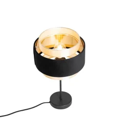 Moderne tafellamp zwart met goud - Elif