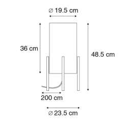 Moderne tafellamp zwart met linnen witte kap - Rich