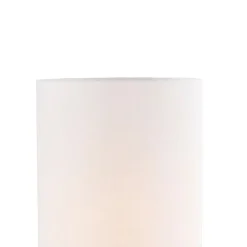 Moderne tafellamp zwart met linnen witte kap - Rich