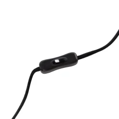 Moderne tafellamp zwart met linnen witte kap - Rich