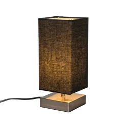 Moderne tafellamp zwart met staal - Milo