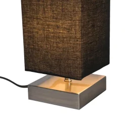 Moderne tafellamp zwart met staal - Milo