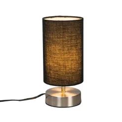 Moderne tafellamp zwart met staal - Milo 2
