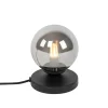 Moderne tafellamp zwart met smoke glas - Athens
