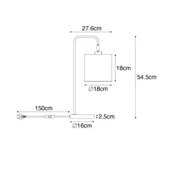 Moderne tafellamp zwart met goud - Lofty