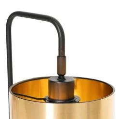 Moderne tafellamp zwart met goud - Lofty