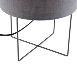 Moderne tafellamp zwart met grijze kap - Hina