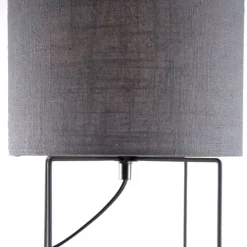 Moderne tafellamp zwart met grijze kap - Hina