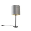 Moderne tafellamp zwart met kap grijs 25 cm - Simplo