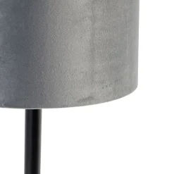 Moderne tafellamp zwart met kap grijs 25 cm - Simplo