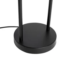 Moderne tafellamp zwart met smoke glas - Stavelot