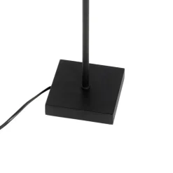 Moderne tafellamp zwart stoffen kap zwart met goud - VT 1