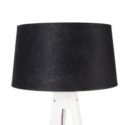 Moderne tripod wit met linnen kap zwart 45 cm - Tripod Classic