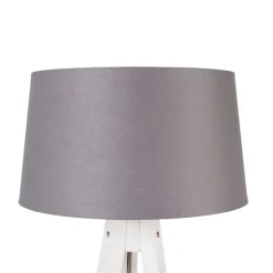 Moderne tripod wit met linnen kap donkergrijs 45 cm - Tripod Classic