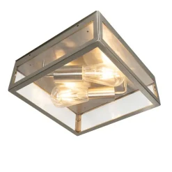 Moderne vierkante buiten plafondlamp staal 2-lichts - Rotterdam