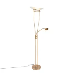 Moderne vloerlamp brons incl. LED en dimmer - Lexus