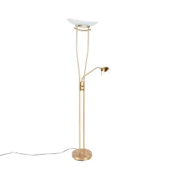 Moderne vloerlamp brons incl. LED en dimmer - Lexus