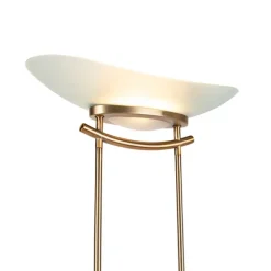 Moderne vloerlamp brons incl. LED en dimmer - Lexus