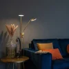 Moderne vloerlamp brons met leeslamp incl. LED - Eva