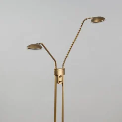 Moderne vloerlamp brons met leeslamp incl. LED - Eva